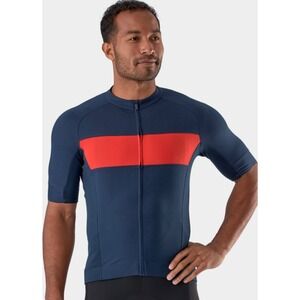 Trek Circuit LTD Cycling Jersey Men's Small Blue Orange Full Zip Bike Shirt